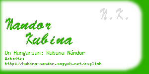 nandor kubina business card