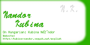 nandor kubina business card